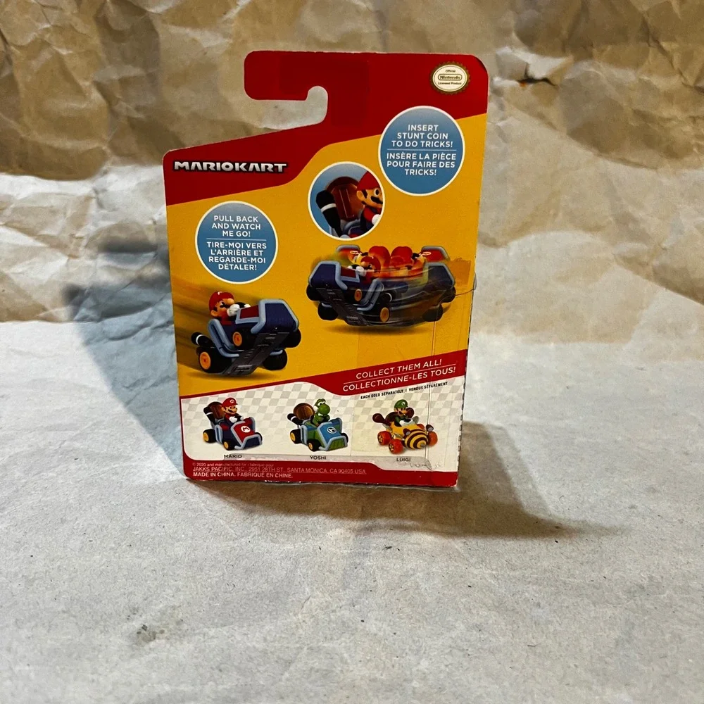 Jakks Pacific Mario Kart Yoshi Coin Racer Green Pull-Back Stunt Toy 69278 NEW